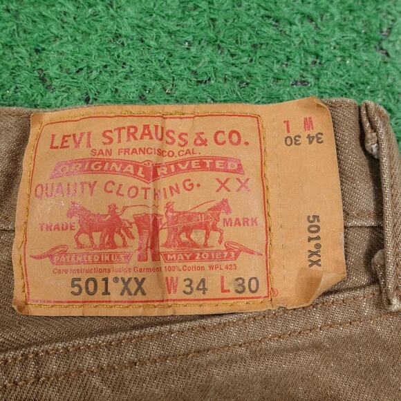 Levi's Men's Straight Jeans in Tan - Picture 10 of 14